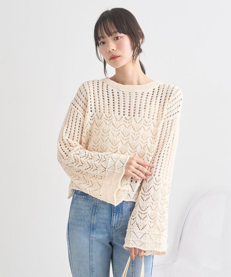 earth music&ecology「スカシニットプルオーバー」|ニット・セーター|