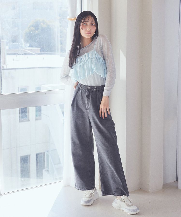 earth music&ecology「タックホックデニムパンツ」|デニム|