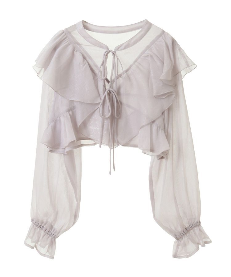 earth music&ecology「シアーラッフルショートボレロ」|シャツ・ブラウス|