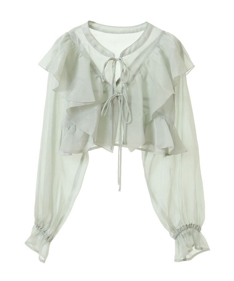 earth music&ecology「シアーラッフルショートボレロ」|シャツ・ブラウス|