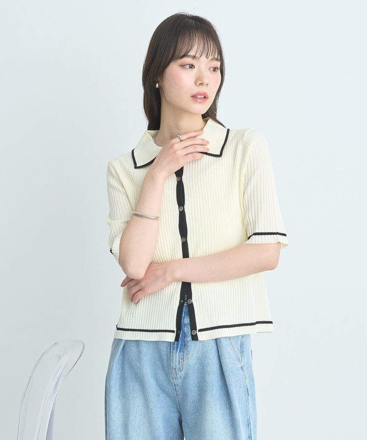 earth music&ecology「リブニットカーディガン」|カーディガン|