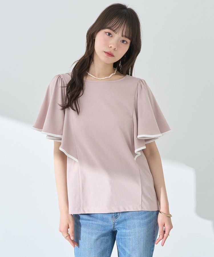 earth music&ecology「パイピングフレアスリーブカットソー」|Tシャツ・カットソー|