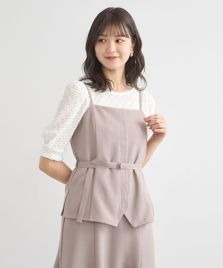 earth music&ecology「SET2点フラワープルオーバー＋チュールビスチェ」|Tシャツ・カットソー|