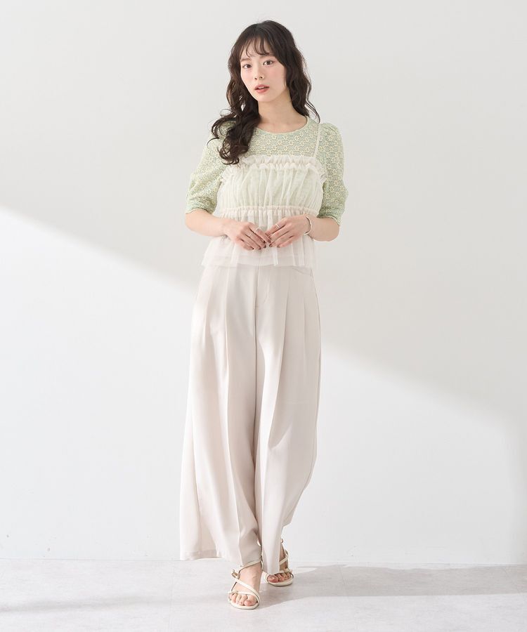 earth music&ecology「SET2点フラワープルオーバー＋チュールビスチェ」|Tシャツ・カットソー|