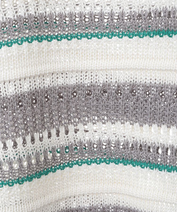 earth music&ecology「キラキラボタン透かしニットポロ」|ニット・セーター|