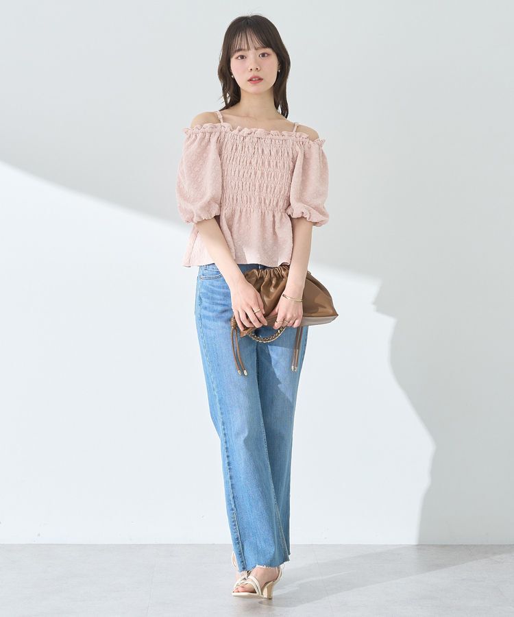 earth music&ecology「2wayオフショルジャガードブラウス」|シャツ・ブラウス|