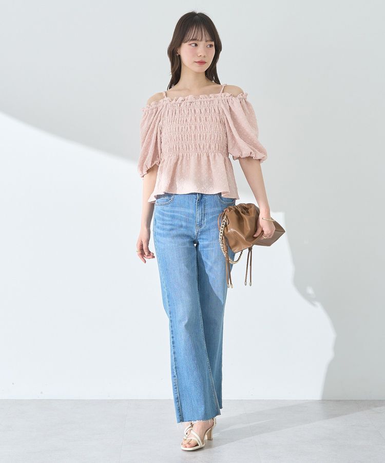 earth music&ecology「2wayオフショルジャガードブラウス」|シャツ・ブラウス|