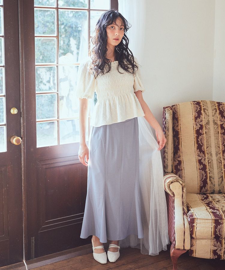 earth music&ecology「2wayオフショルジャガードブラウス」|シャツ・ブラウス|