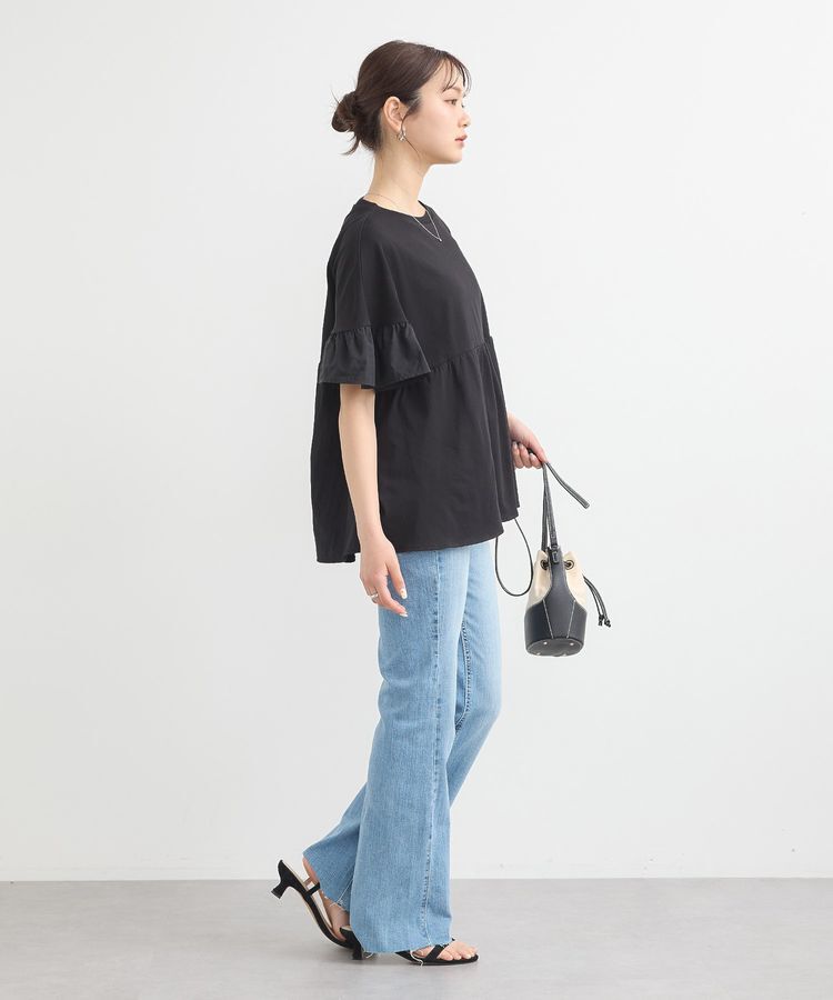 earth music&ecology「フリルドッキングポンチョT」|チュニック|