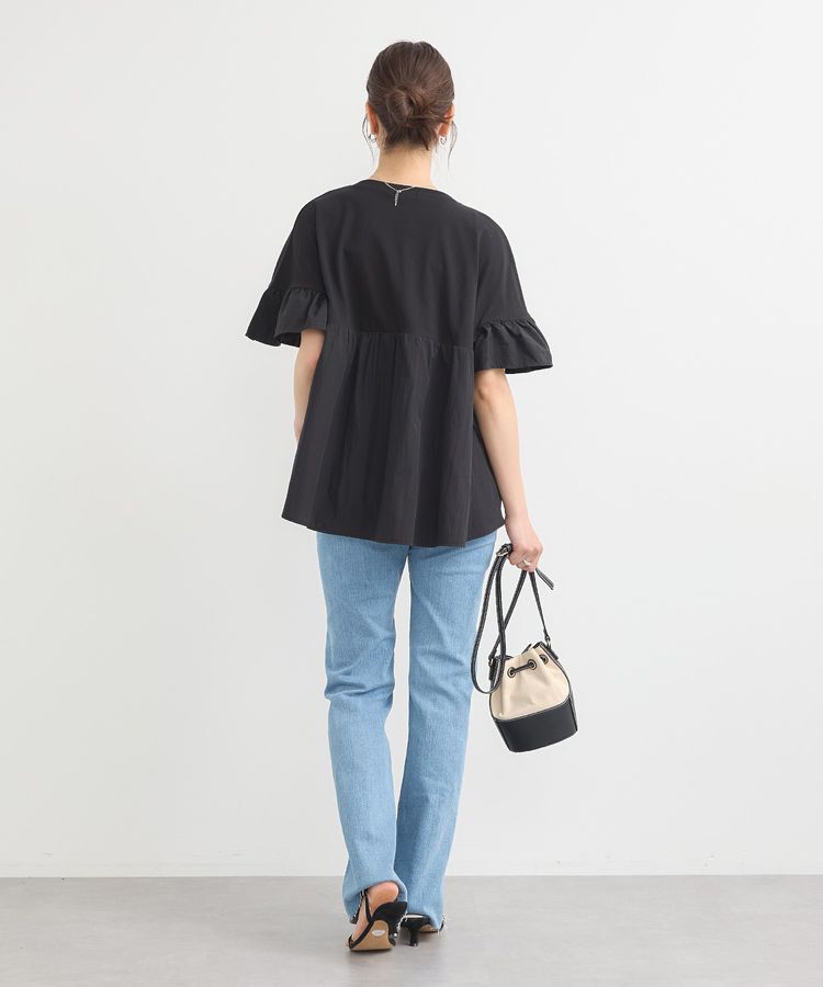 earth music&ecology「フリルドッキングポンチョT」|チュニック|