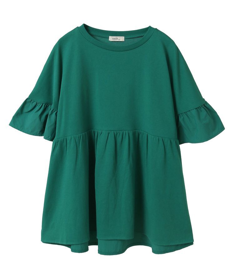 earth music&ecology「フリルドッキングポンチョT」|チュニック|