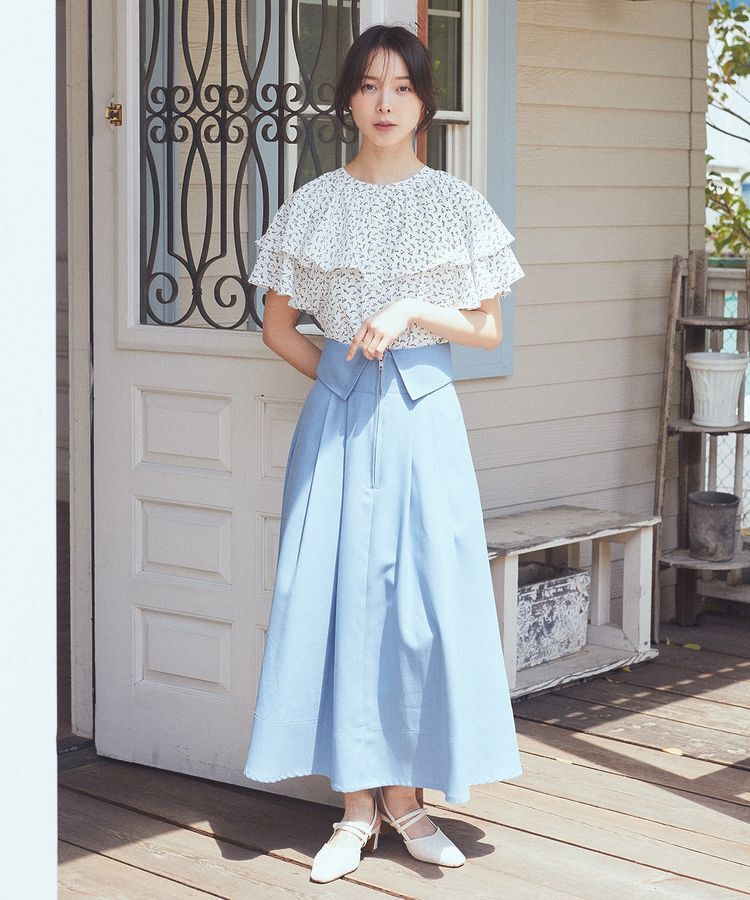 earth music&ecology「フォールドオーバーウエストスカート」|フレア|