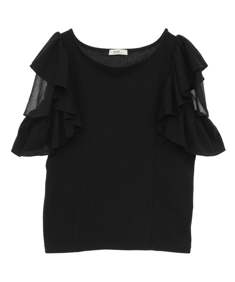 earth music&ecology「袖フリルデザインプルオーバー」|Tシャツ・カットソー|