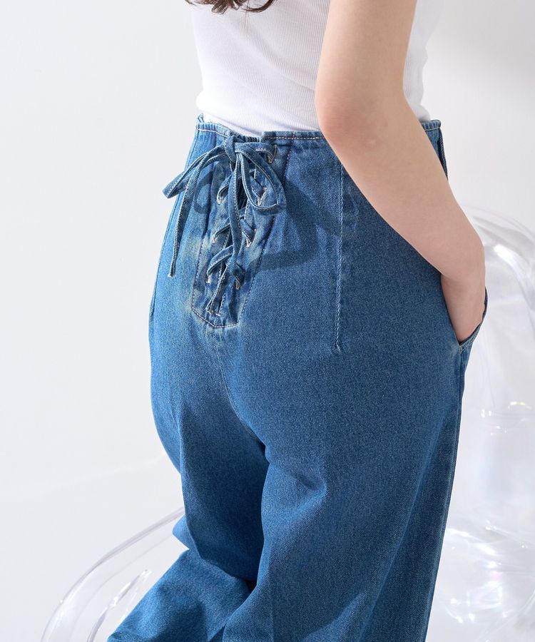 earth music&ecology「フロントZIPバックレースアップデニム」|デニム|