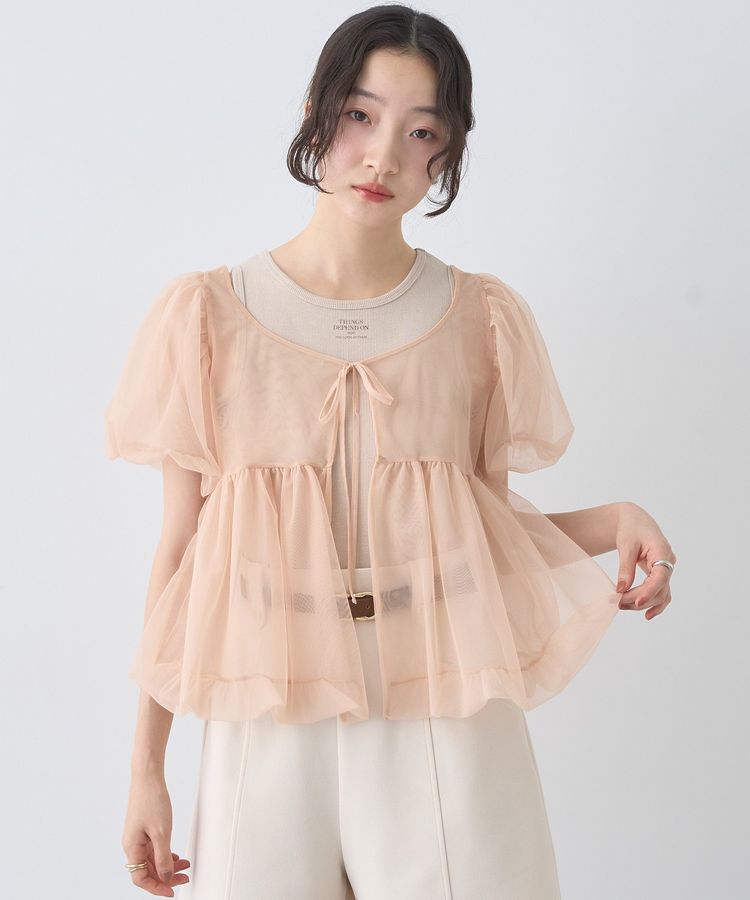 earth music&ecology「SET2点チュールバルーンブラウス＋ロゴタンク」|シャツ・ブラウス|Pink Beige