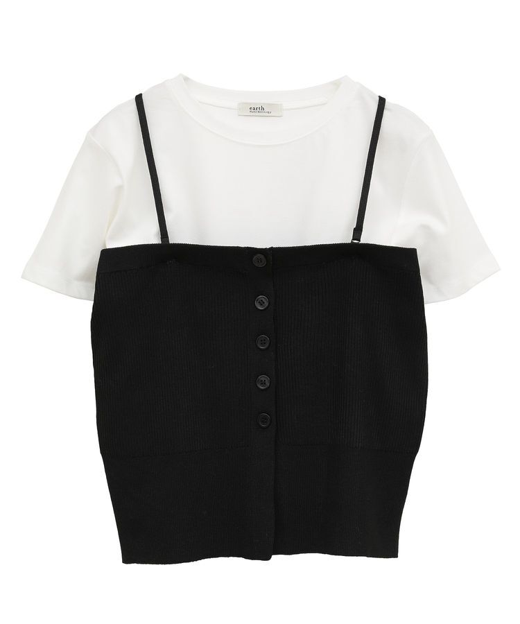 earth music&ecology「SET2点コンパクトTEE＋マルチwayニットビスチェ」|Tシャツ・カットソー|