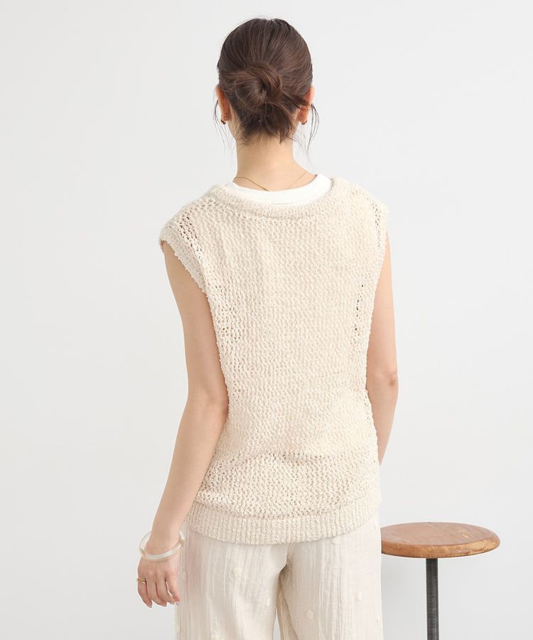 earth music&ecology「クルクルヤーンメッシュベスト」|ベスト・ジレ|