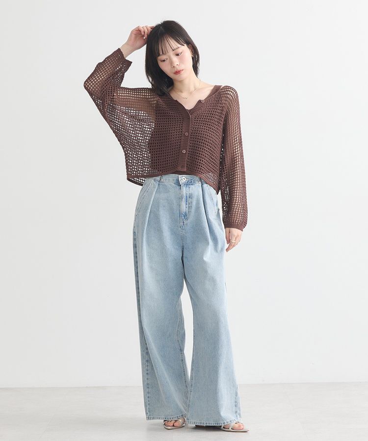 earth music&ecology「タックホックデニムパンツ」|デニム|