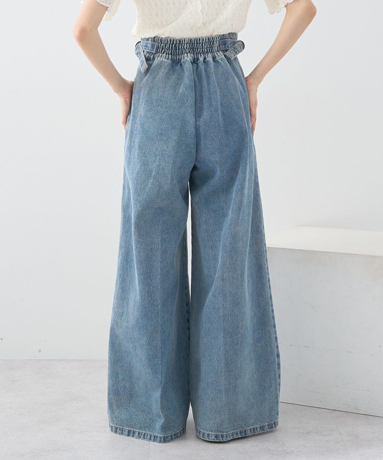 earth music&ecology「サイドベルトデニムパンツ」|デニム|