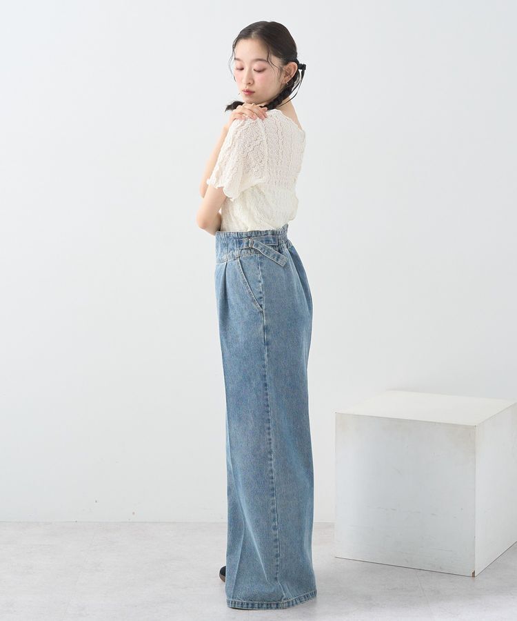 earth music&ecology「サイドベルトデニムパンツ」|デニム|