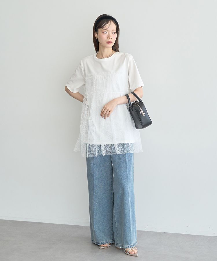 earth music&ecology「サイドベルトデニムパンツ」|デニム|