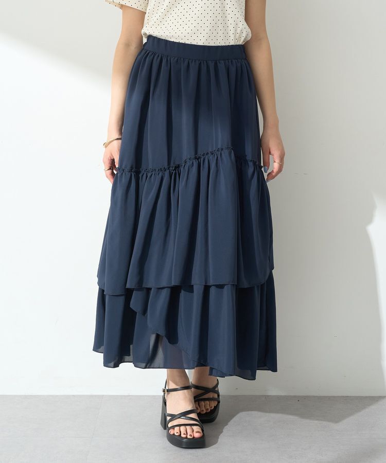 earth music&ecology「ティアードヘムフレアスカート」|フレア|