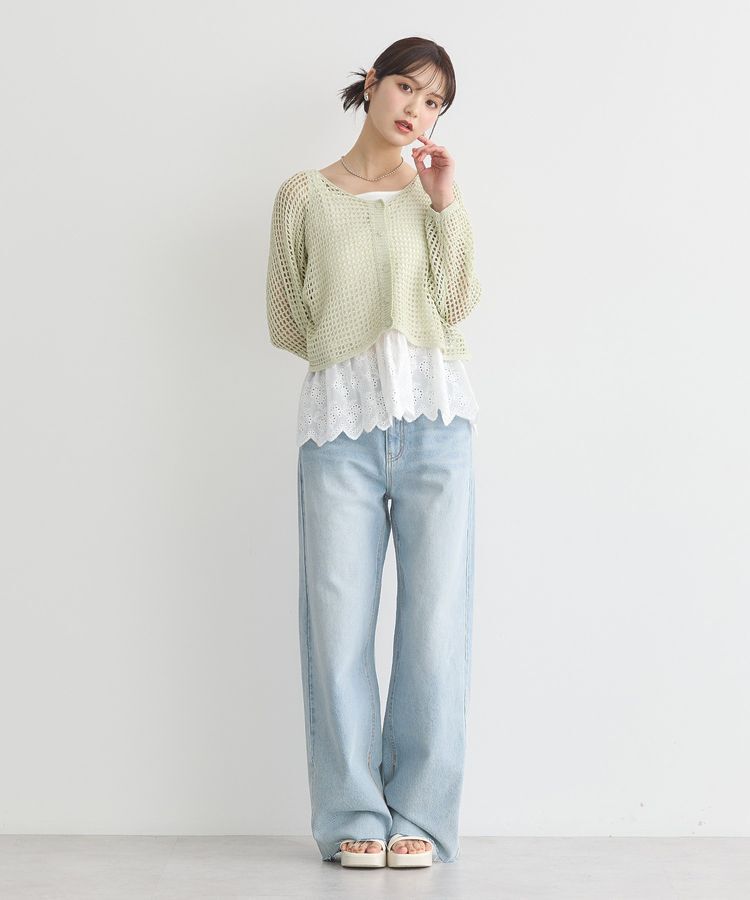 earth music&ecology「SET2点メッシュニットカーディガン＋ビスチェ」|カーディガン|