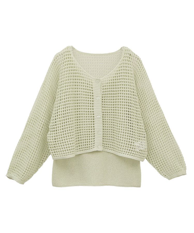 earth music&ecology「SET2点メッシュニットカーディガン＋ビスチェ」|カーディガン|