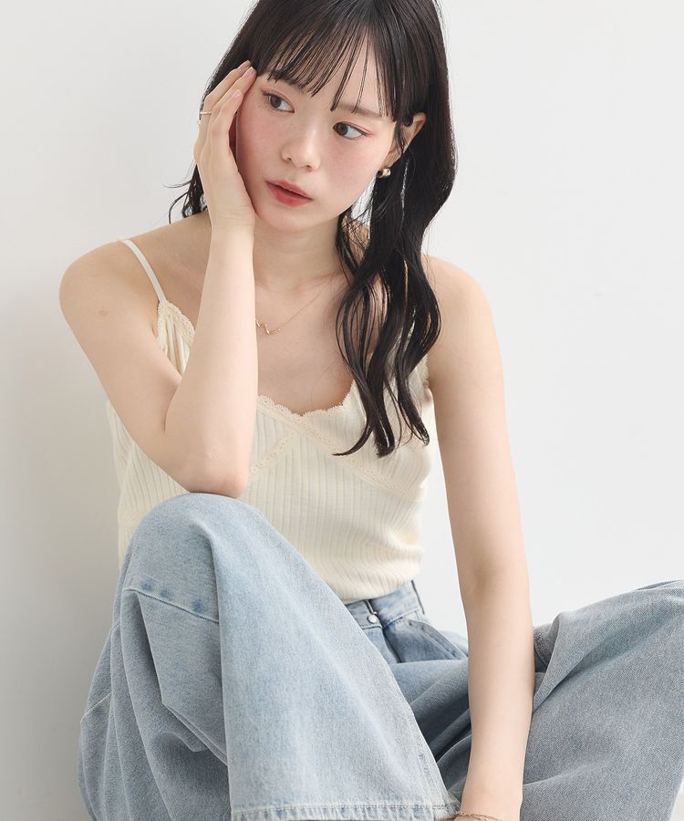 earth music&ecology「アイレットレースキャミ」|キャミソール|
