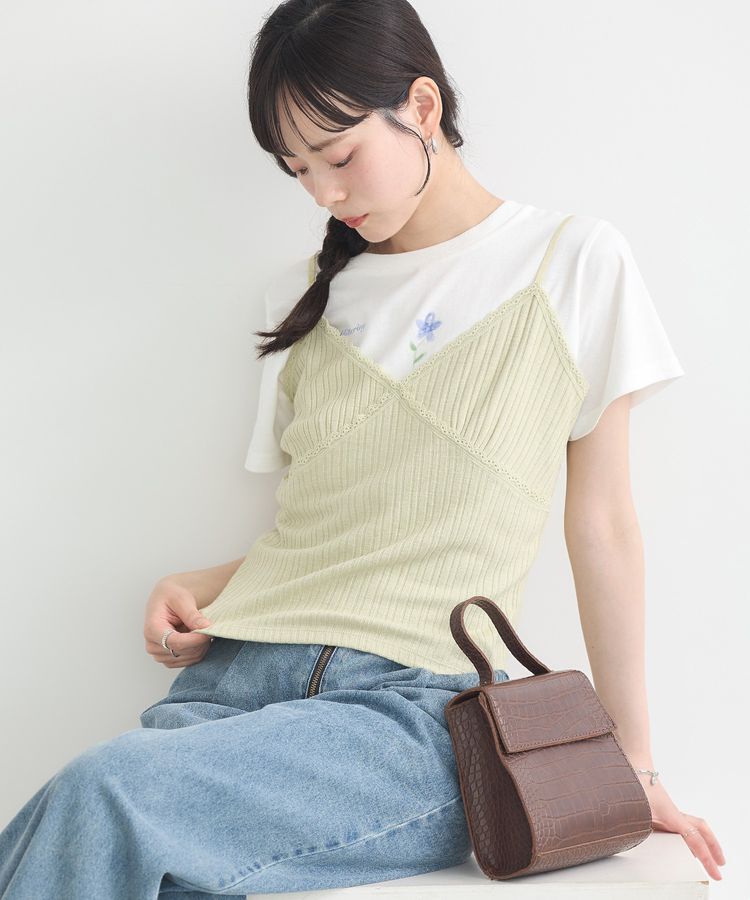 earth music&ecology「アイレットレースキャミ」|キャミソール|