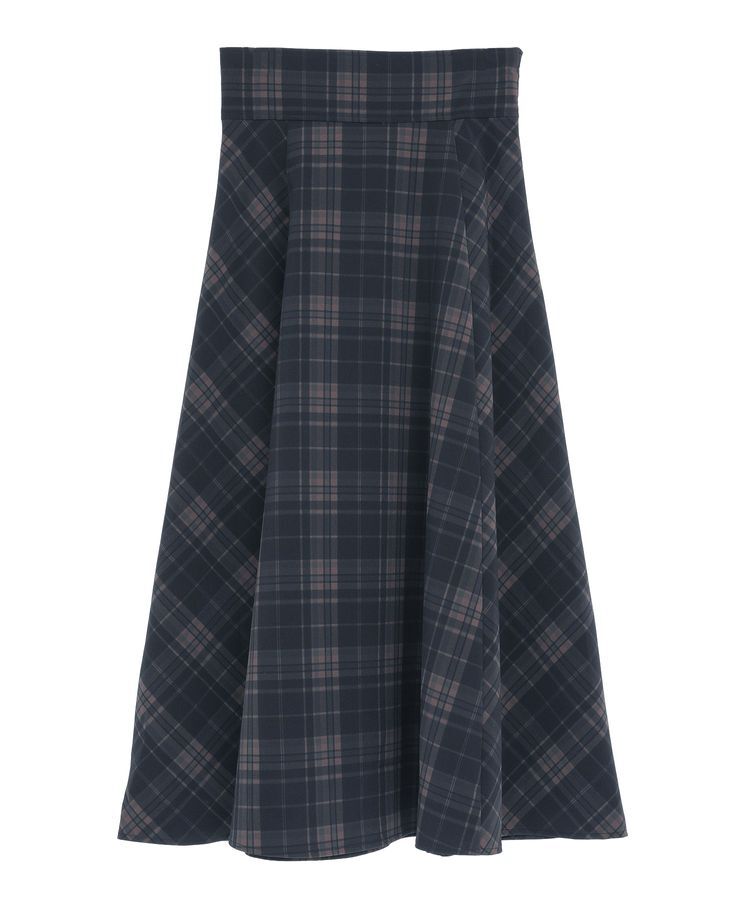 earth music&ecology「バックレースアップチェックスカート」|フレア|