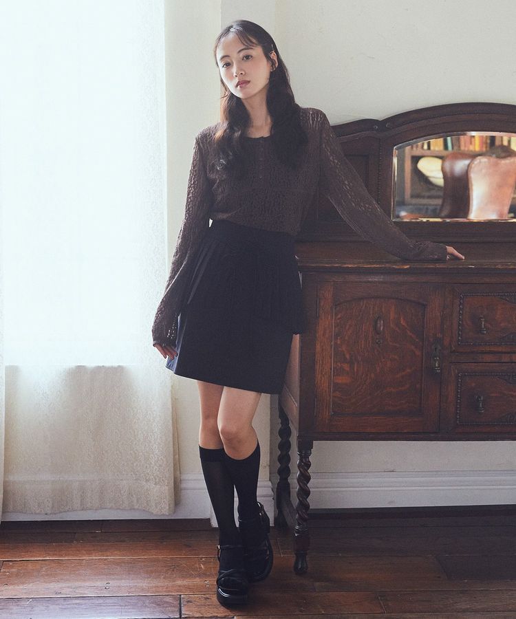 earth music&ecology「フロントボタンレースプルオーバー」|Tシャツ・カットソー|