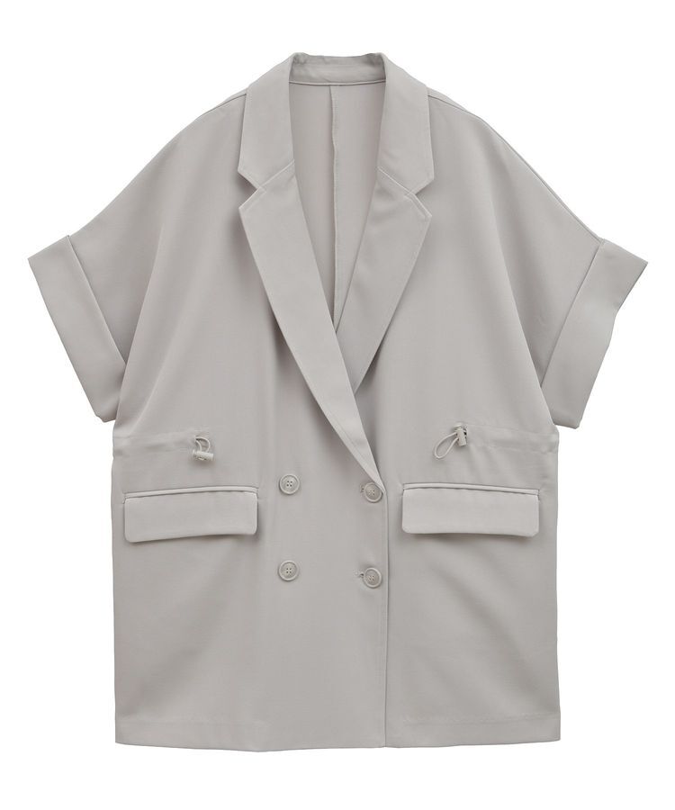 earth music&ecology「半袖サイドドロストジャケット」|テーラードジャケット|