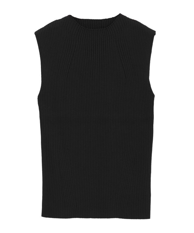 earth music&ecology「ランダムリブボトルネックノースリーブニット」|ニット・セーター|