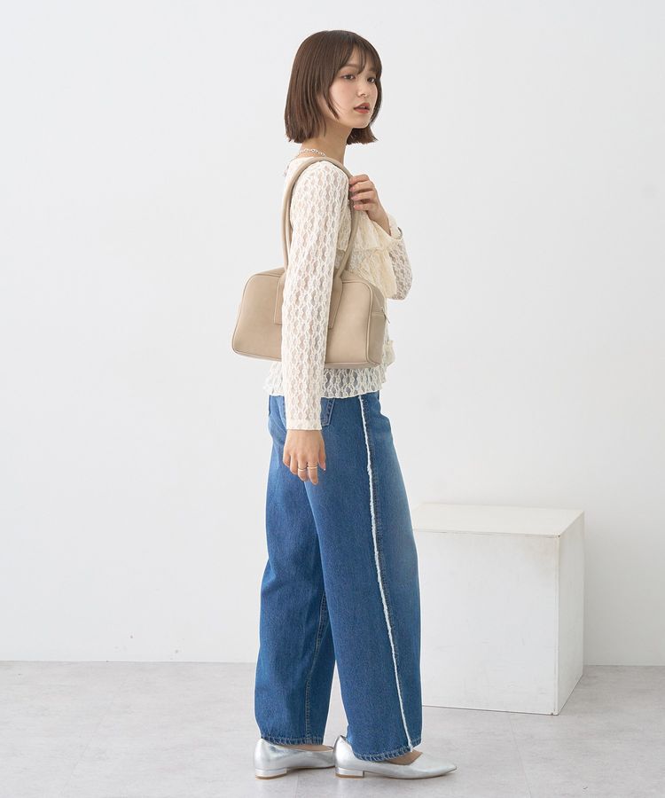 earth music&ecology「ワイドフリンジデニムパンツ」|デニム|