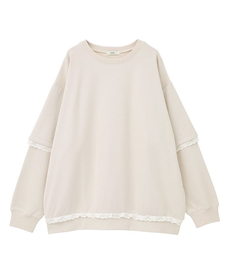earth music&ecology「レーススウェットプルオーバー」|スウェット・ジャージ|