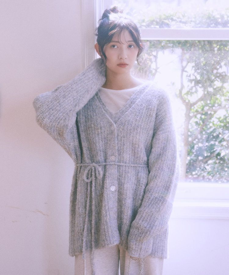 earth music&ecology「MIXカラーブークレカーディガン」|カーディガン|