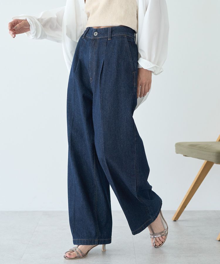 AMERICAN HOLIC「タックワイドデニム」|デニム|