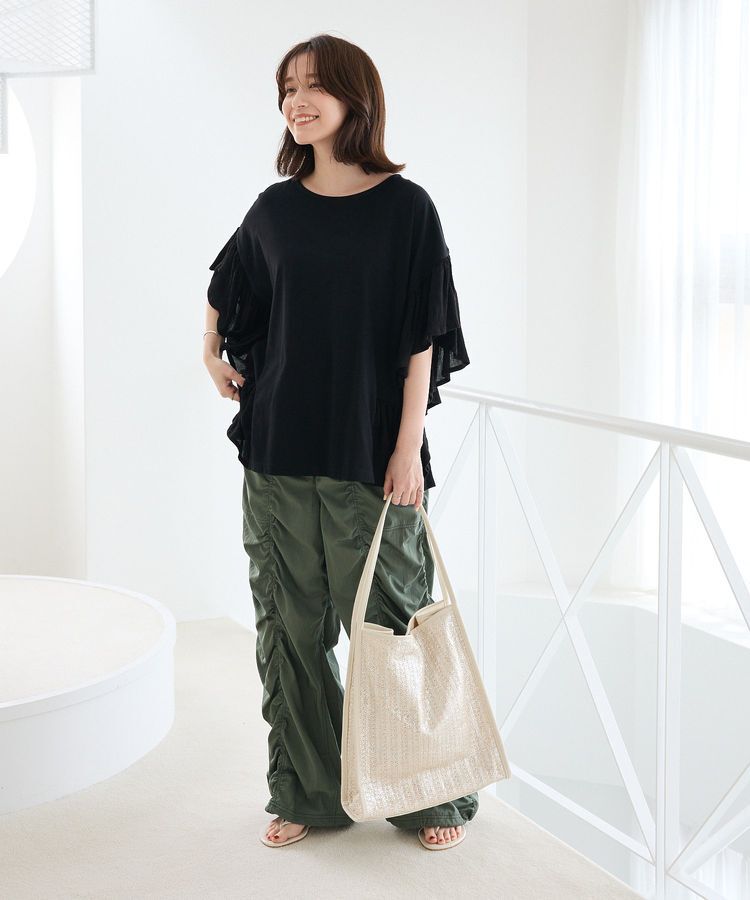 Green Parks「袖フレアドッキングカットプルオーバー」|Tシャツ・カットソー|