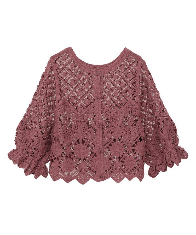 Green Parks「・SUGAR SPOON 2wayクロシェカーディガン」|カーディガン|Pink