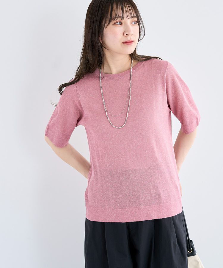 Green Parks「・Petit Fleur ラメシアーニット」|Tシャツ・カットソー|Pink