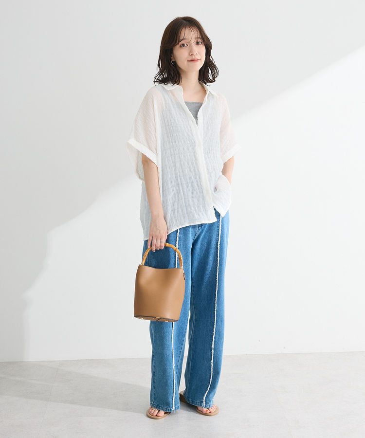 Green Parks「シアーシャーリングフレンチスリーブシャツ」|シャツ・ブラウス|