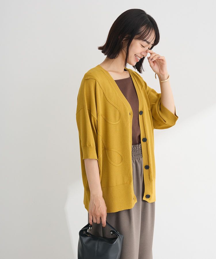 Green Parks「刺繍コードVネックカーディガン」|カーディガン|