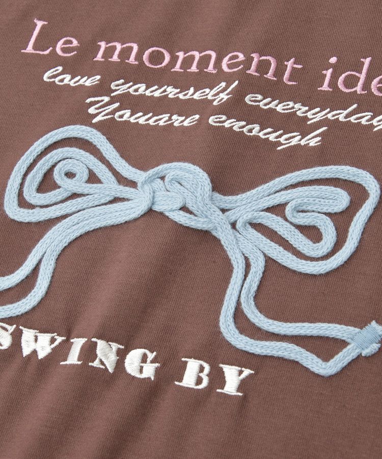 Green Parks「・swing by リボンモチーフコード刺繍TEE」|Tシャツ・カットソー|