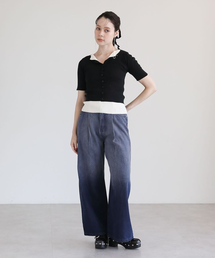 Green Parks「・SUGAR SPOON デニムワイドパンツ」|デニム|