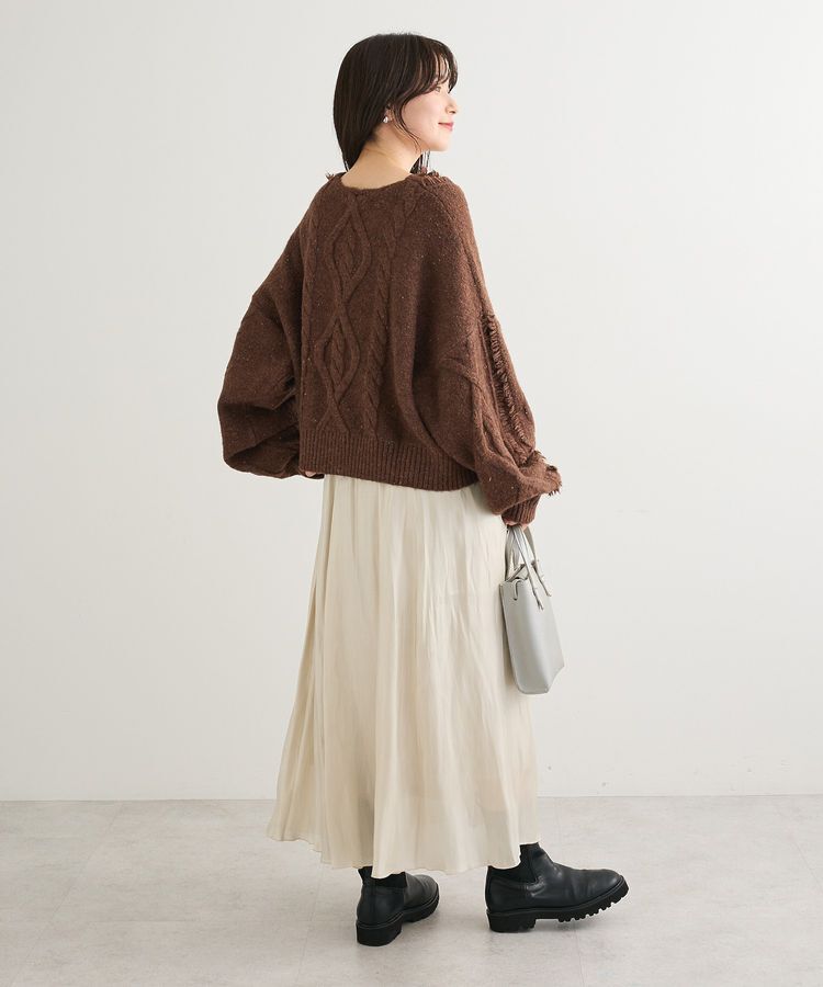 Green Parks「■ESCAR フリンジケーブルポップコーンニット」|ニット・セーター|