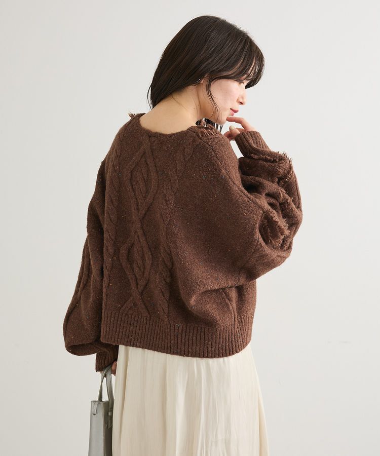 Green Parks「■ESCAR フリンジケーブルポップコーンニット」|ニット・セーター|