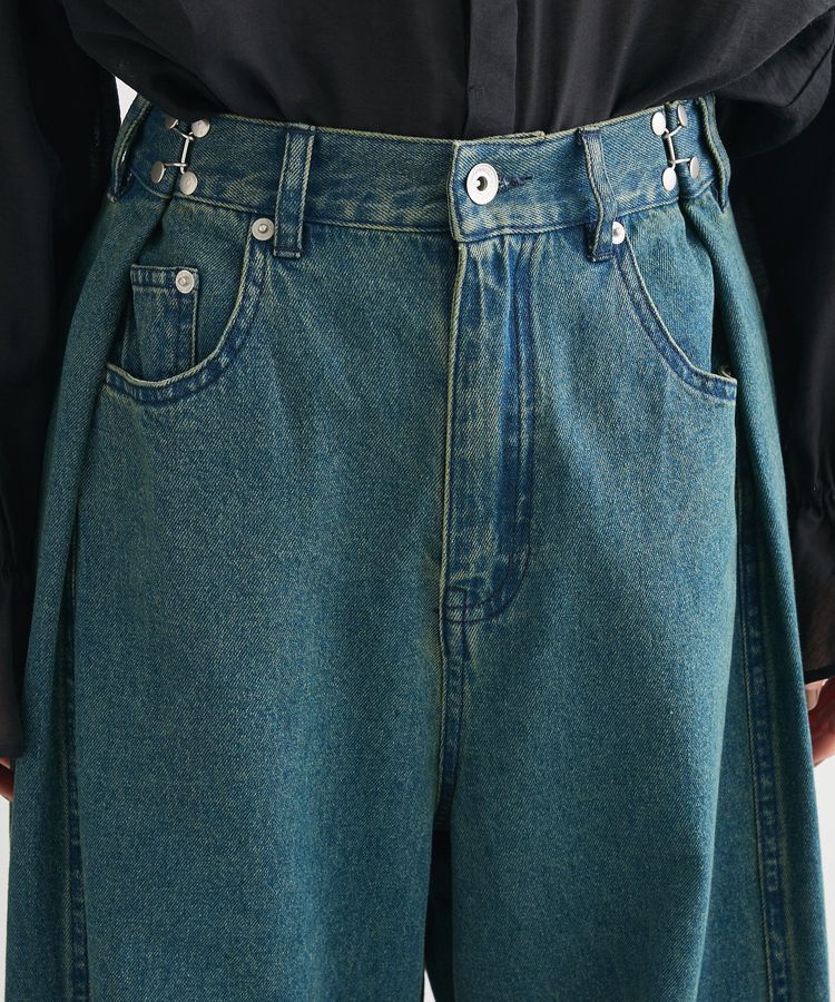 Green Parks「・SUGAR SPOON タックデニムワイドパンツ」|デニム|