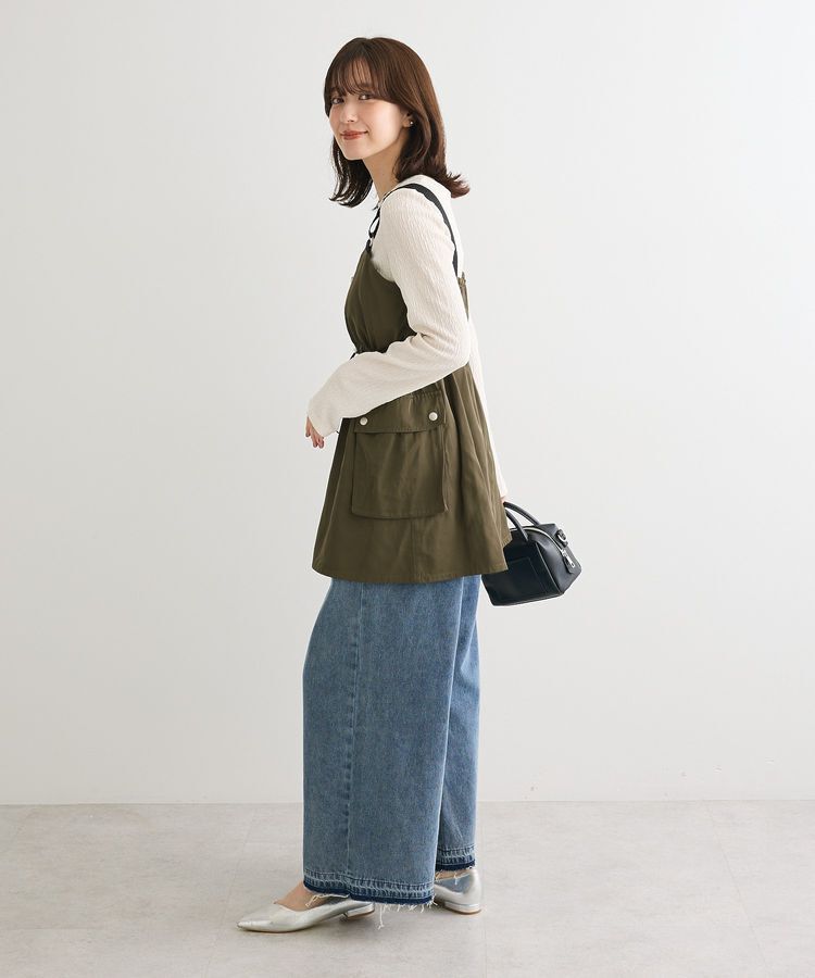 Green Parks「タックワイドデニムパンツ」|デニム|