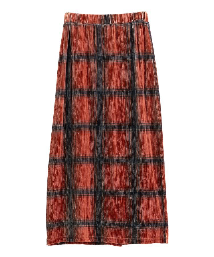 Green Parks「楊柳ベロアチェックIラインスカート」|スカート|